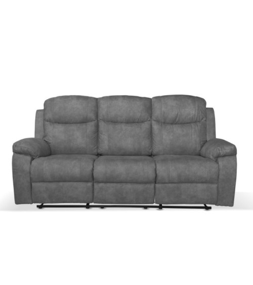 Divano Chicago 3 posti reclinabile in tessuto Ranger 11 grigio scuro