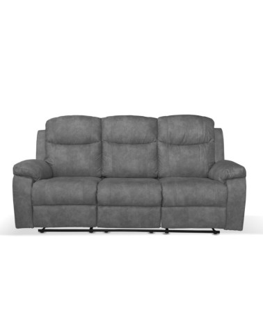 Divano Chicago 3 posti reclinabile in tessuto Ranger 11 grigio scuro