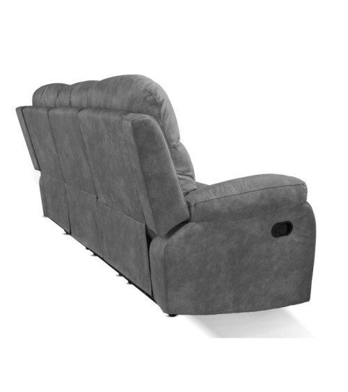 Divano Chicago 3 posti reclinabile in tessuto Ranger 11 grigio scuro