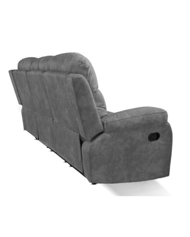 Divano Chicago 3 posti reclinabile in tessuto Ranger 11 grigio scuro
