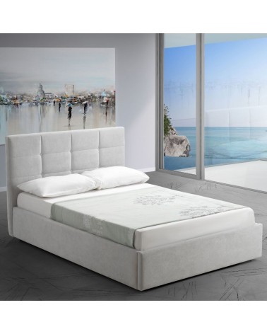 Letto una piazza e mezza con contenitore Napoli grigio Soro 90