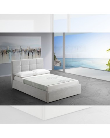 Letto una piazza e mezza con contenitore Napoli grigio Soro 90