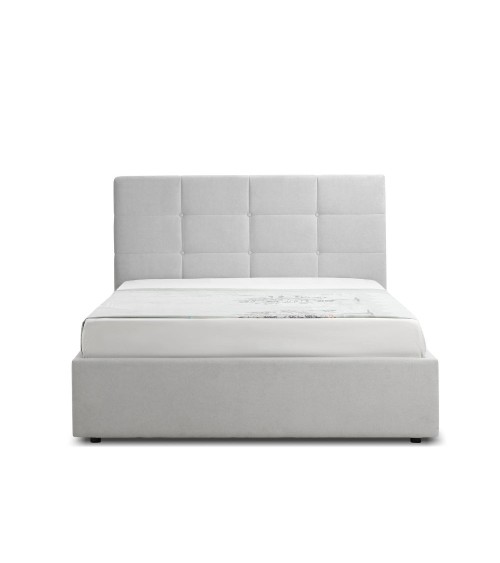 Letto una piazza e mezza con contenitore Napoli grigio Soro 90