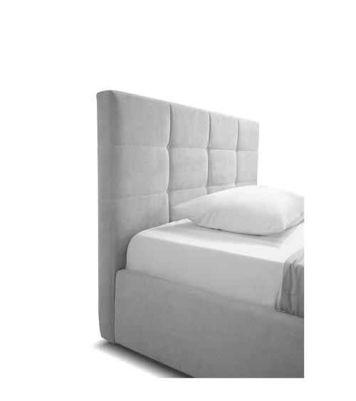 Letto una piazza e mezza con contenitore Napoli grigio Soro 90