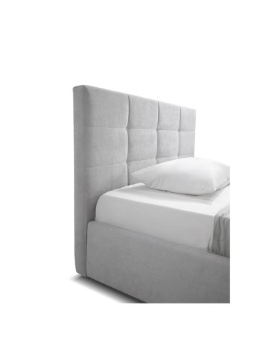 Letto una piazza e mezza con contenitore Napoli grigio Soro 90
