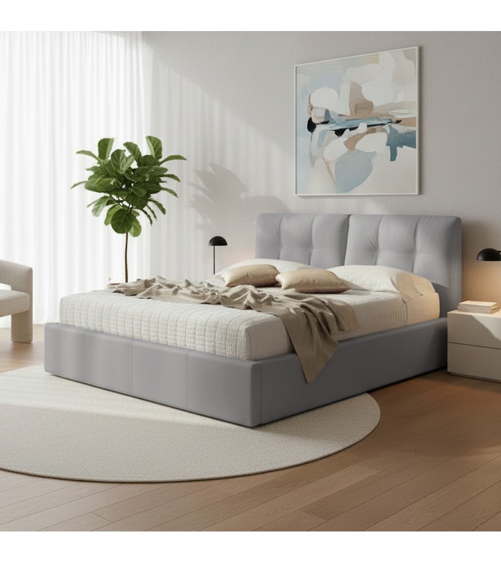 Letto matrimoniale con contenitore Melia grigio Soro 90