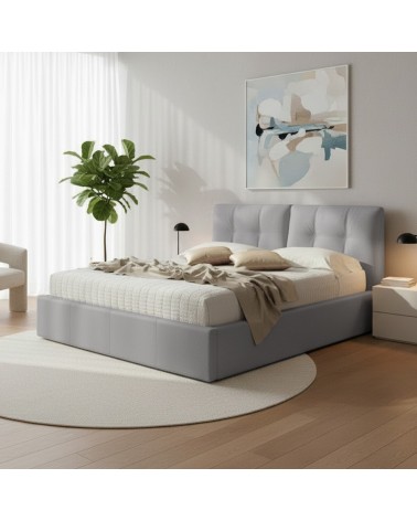 Letto matrimoniale con contenitore Melia grigio Soro 90