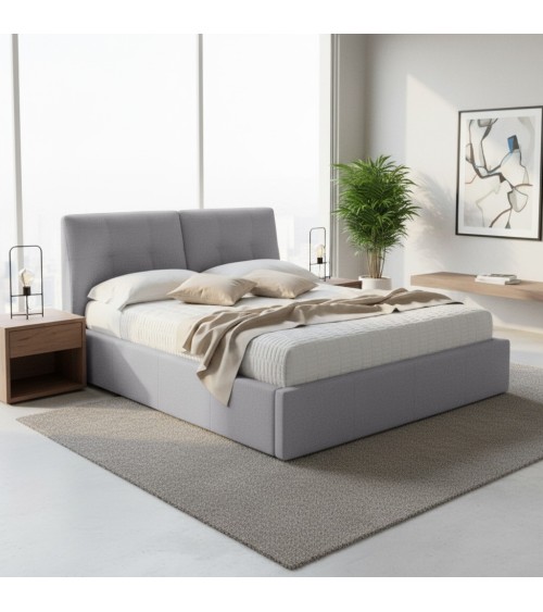 Letto matrimoniale con contenitore Melia grigio Soro 90