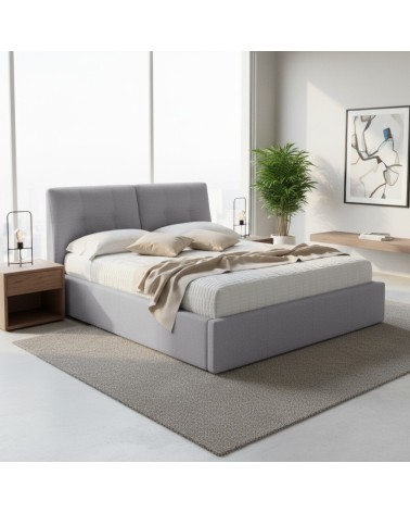 Letto matrimoniale con contenitore Melia grigio Soro 90