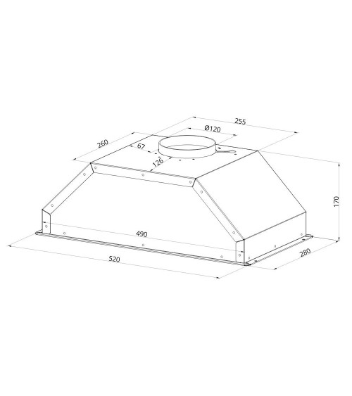 Cappa integrata sottopensile Samet Gruppo52 New luce led 3 livelli velocità inox classe D