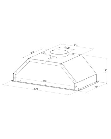 Cappa integrata sottopensile Samet Gruppo52 New luce led 3 livelli velocità inox classe D