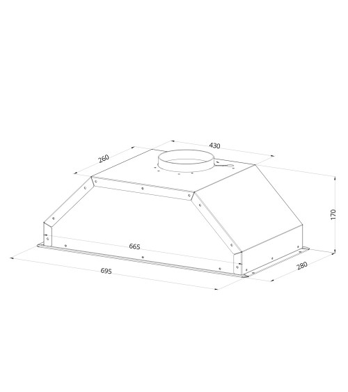 Cappa integrata sottopensile Samet Gruppo70 luce led 3 livelli velocità inox classe D