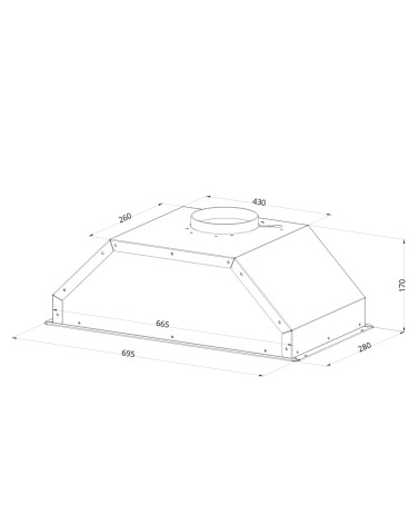 Cappa integrata sottopensile Samet Gruppo70 luce led 3 livelli velocità inox classe D