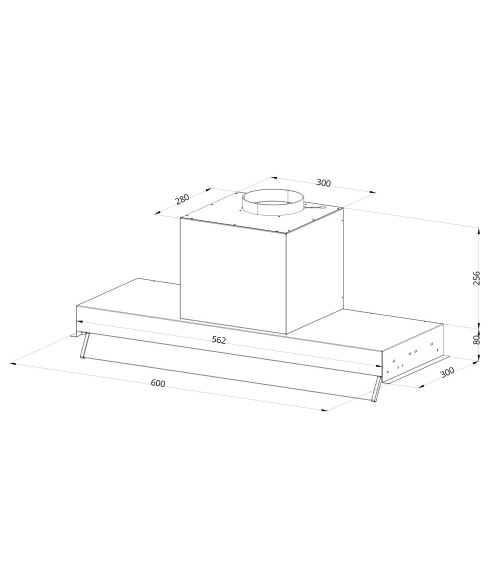 Cappa integrata sottopensile Samet Kripto60 luce led 3 livelli velocità inox classe D