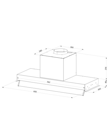 Cappa integrata sottopensile Samet Kripto60 luce led 3 livelli velocità inox classe D