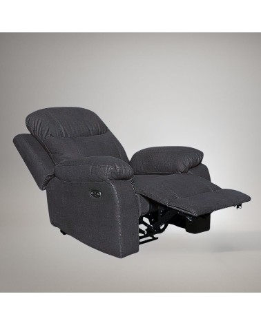 Poltrona Chicago recliner manuale in tessuto Twist 20 grigio