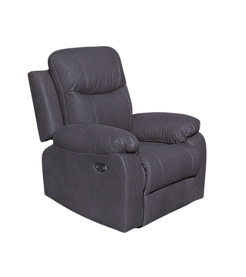 Poltrona Chicago recliner manuale in tessuto Twist 20 grigio
