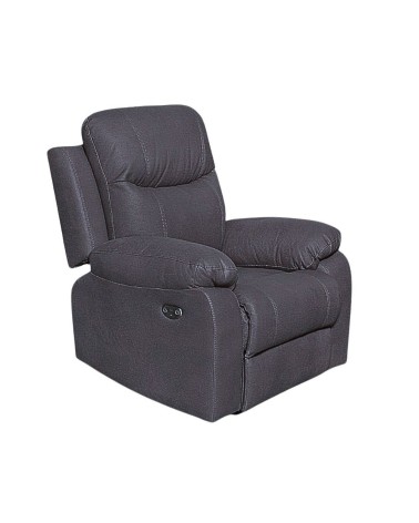 Poltrona Chicago recliner manuale in tessuto Twist 20 grigio