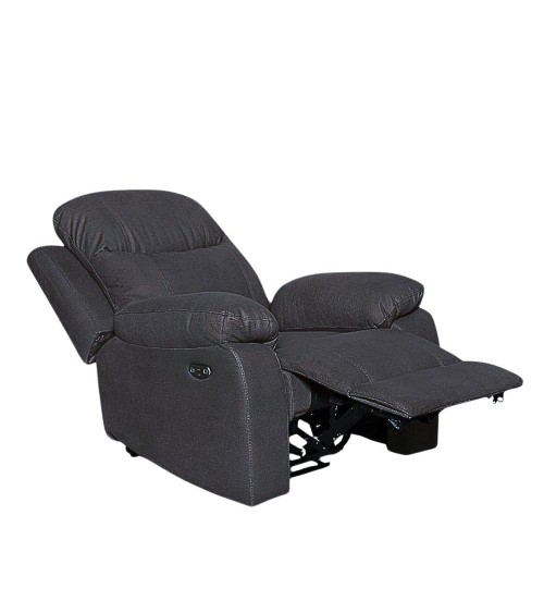 Poltrona Chicago recliner manuale in tessuto Twist 20 grigio