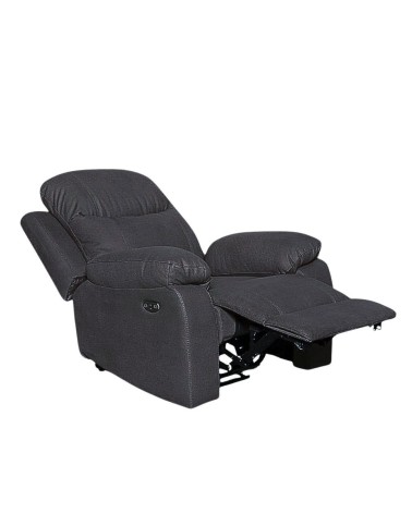 Poltrona Chicago recliner manuale in tessuto Twist 20 grigio