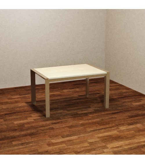 Tavolo rettangolare allungabile Golia 130x80 struttura tortora e piano rovere sbiancato