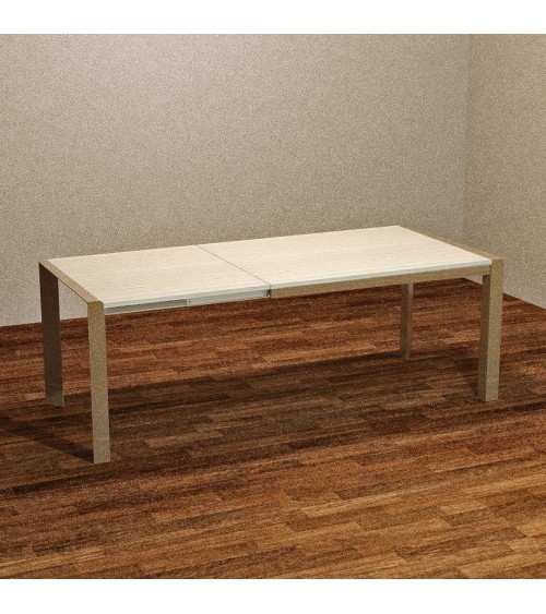 Tavolo rettangolare allungabile Golia 130x80 struttura tortora e piano rovere sbiancato