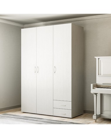 Armadio 3 ante 2 cassetti Seba 3 colore bianco