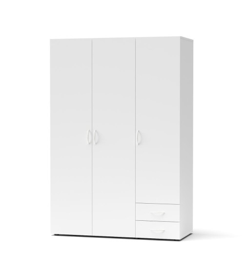 Armadio 3 ante 2 cassetti Seba 3 colore bianco