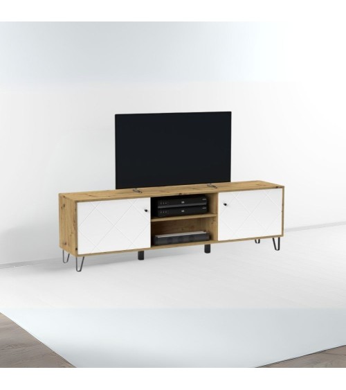 Porta TV Bollo 2 colore rovere e bianco