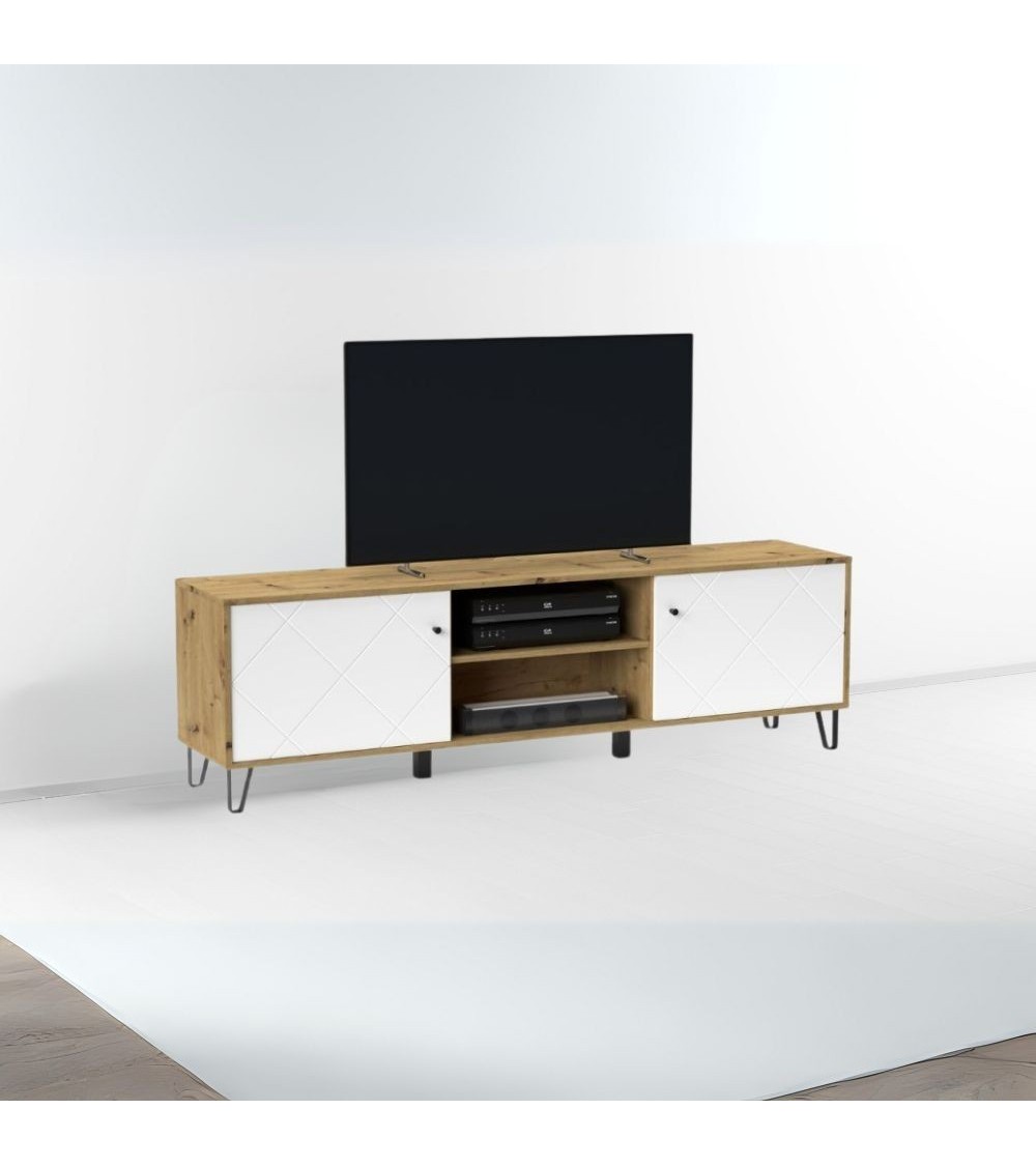 Porta TV Bollo 2 colore rovere e bianco