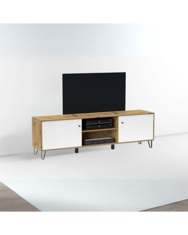 Porta TV Bollo 2 colore rovere e bianco