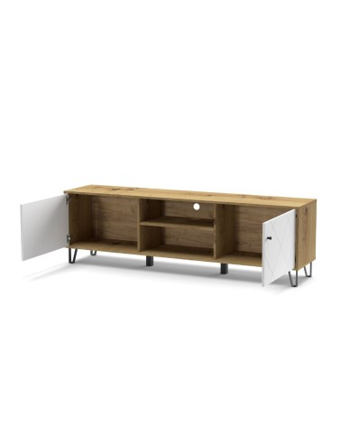 Porta TV Bollo 2 colore rovere e bianco