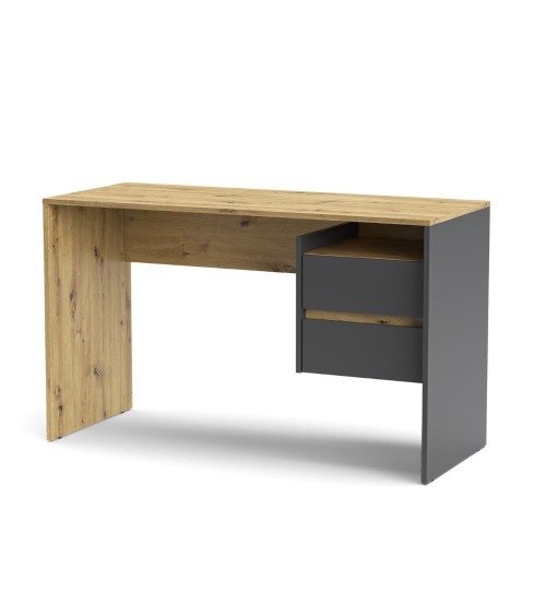 Scrivania Paco3 con due cassetti colore rovere e antracite