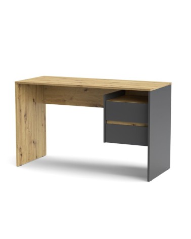 Scrivania Paco3 con due cassetti colore rovere e antracite