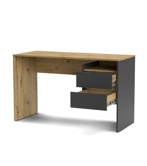 Scrivania Paco3 con due cassetti colore rovere e antracite