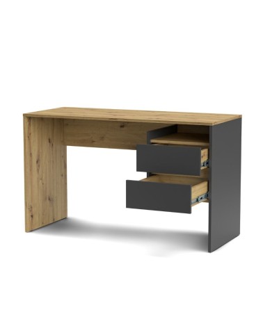 Scrivania Paco3 con due cassetti colore rovere e antracite