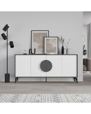 Madia Gora 180 cm struttura colore antracite con ante bianche