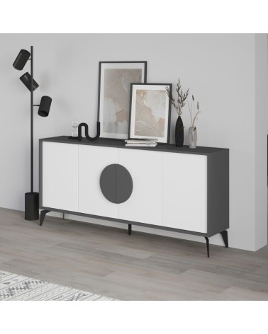 Madia Gora 180 cm struttura colore antracite con ante bianche