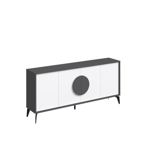 Madia Gora 180 cm struttura colore antracite con ante bianche
