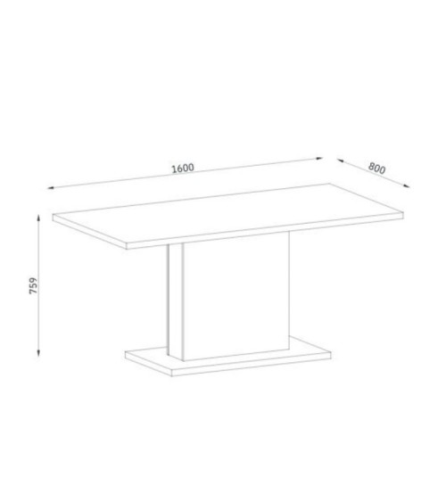 Tavolo Follow 162 colore rovere 160x80x75.90 cm