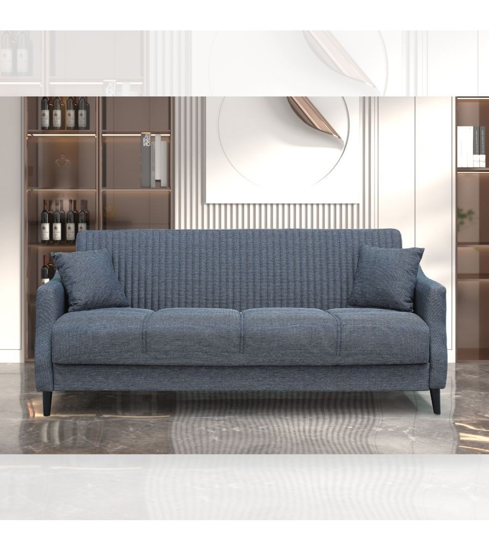 Divano letto contenitore Montana 3 posti colore grigio Mina 10