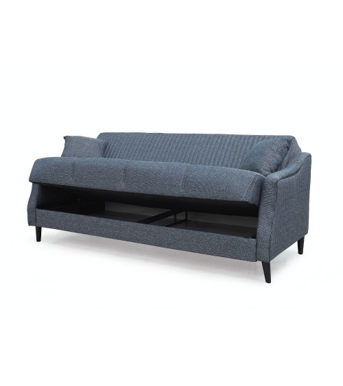 Divano letto contenitore Montana 3 posti colore grigio Mina 10