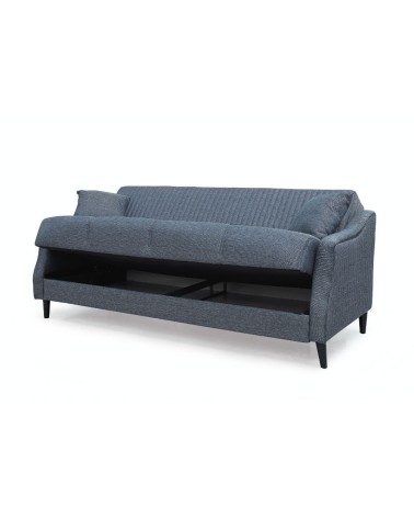 Divano letto contenitore Montana 3 posti colore grigio Mina 10