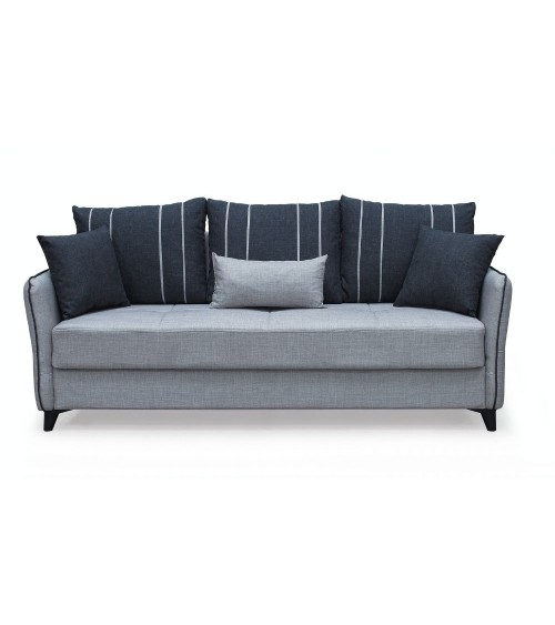 Divano letto contenitore Panama 3 posti colore grigio chiaro 51-002 e cuscini grigio scuro