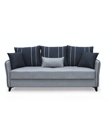Divano letto contenitore Panama 3 posti colore grigio chiaro 51-002 e cuscini grigio scuro