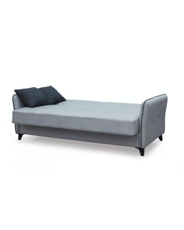 Divano letto contenitore Panama 3 posti colore grigio chiaro 51-002 e cuscini grigio scuro
