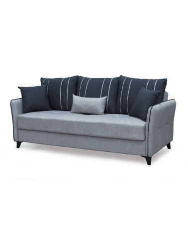 Divano letto contenitore Panama 3 posti colore grigio chiaro 51-002 e cuscini grigio scuro