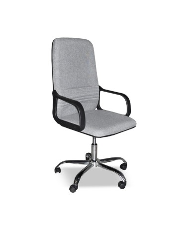 Poltrona da ufficio CR106H in tessuto grigio e base cromata