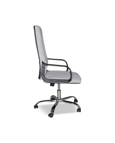 Poltrona da ufficio CR106H in tessuto grigio e base cromata