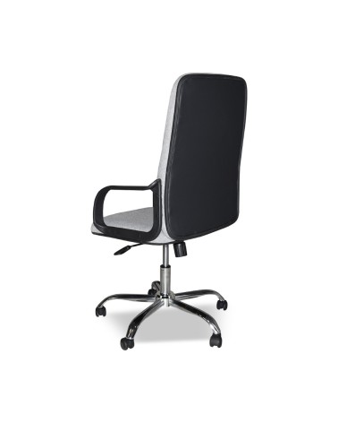 Poltrona da ufficio CR106H in tessuto grigio e base cromata